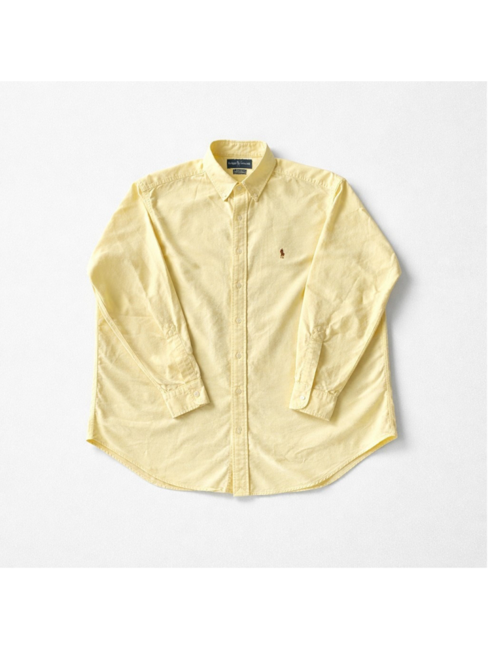 Ralph Lauren Button Down Shirt Mens Large Yellow Blake Long Sleeve Cotton B81